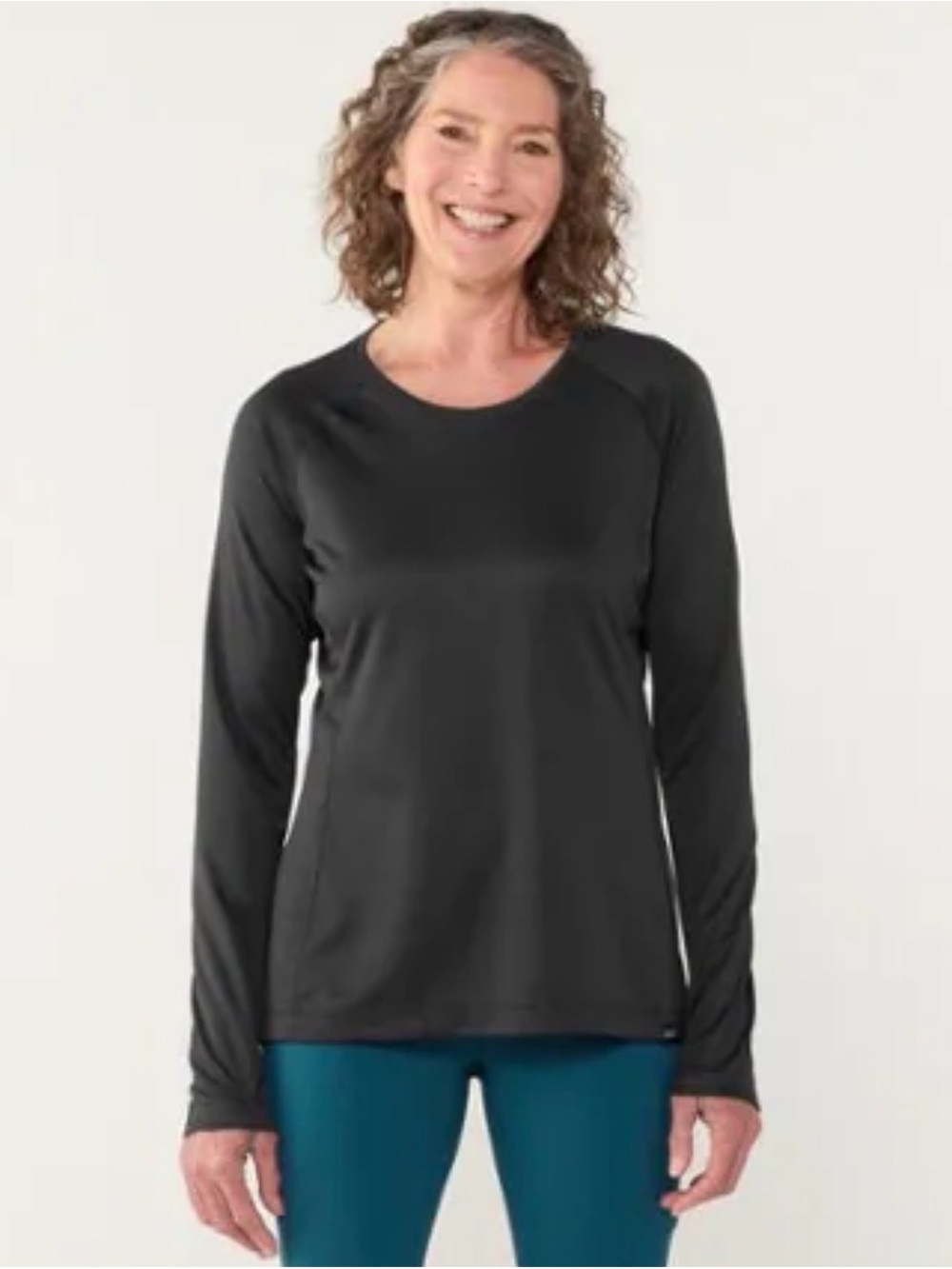 Athletic Works Women's Long Sleeve Performance Top - Black - Medium